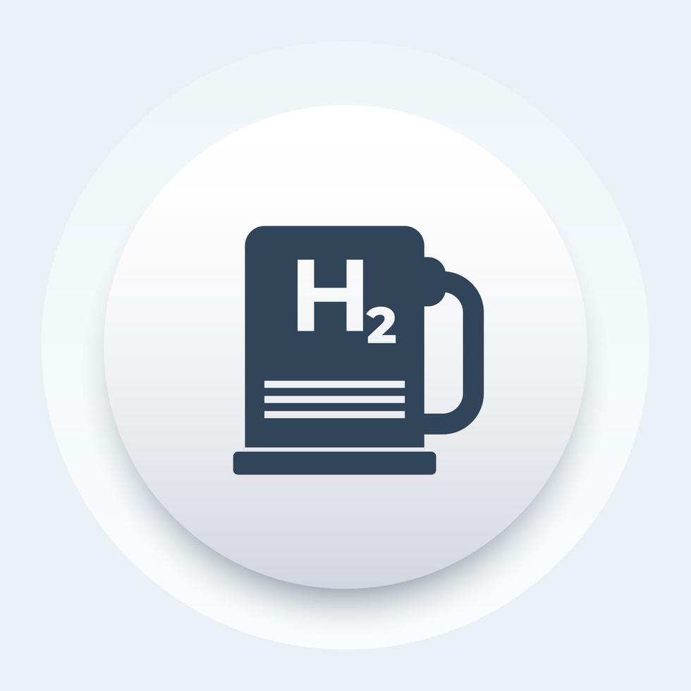 hydrogen car station icon, vector sign