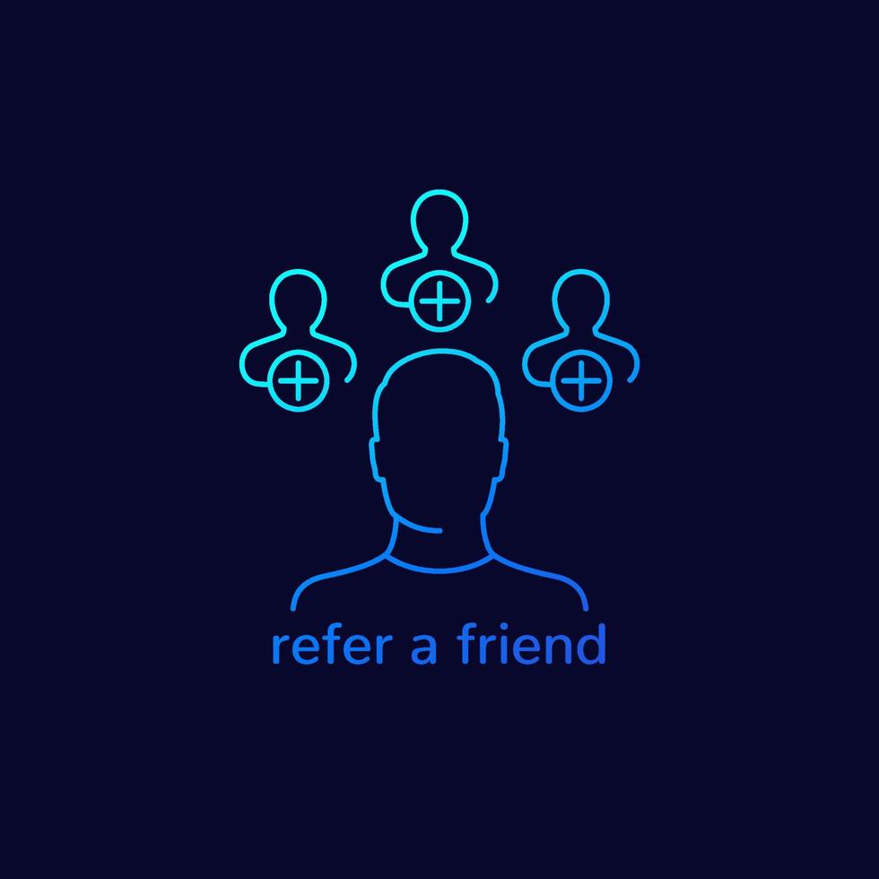 refer a friend icon, line vector