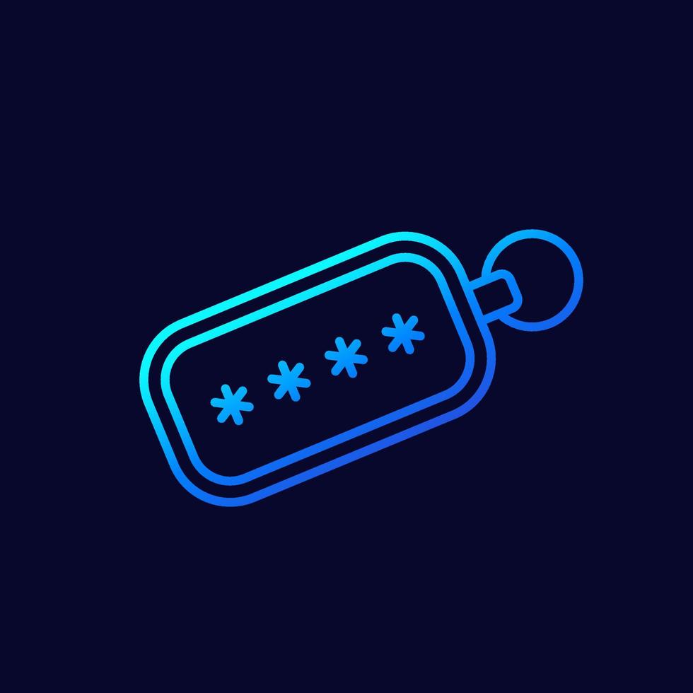 security token line icon for web vector