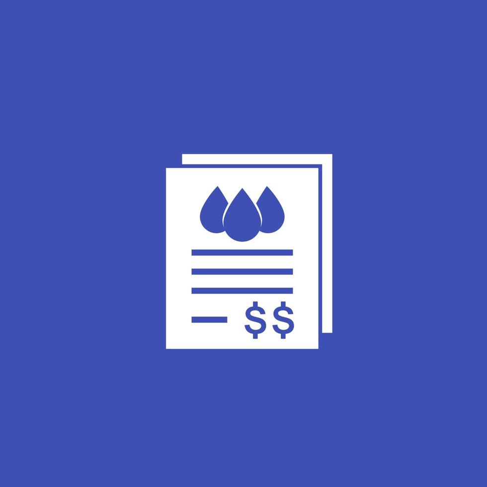 water utility bills icon, vector