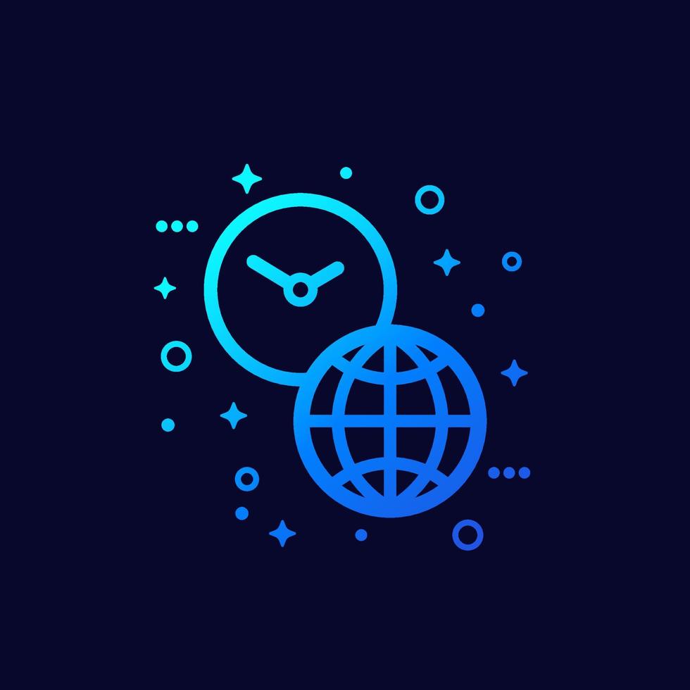 world time icon for web vector