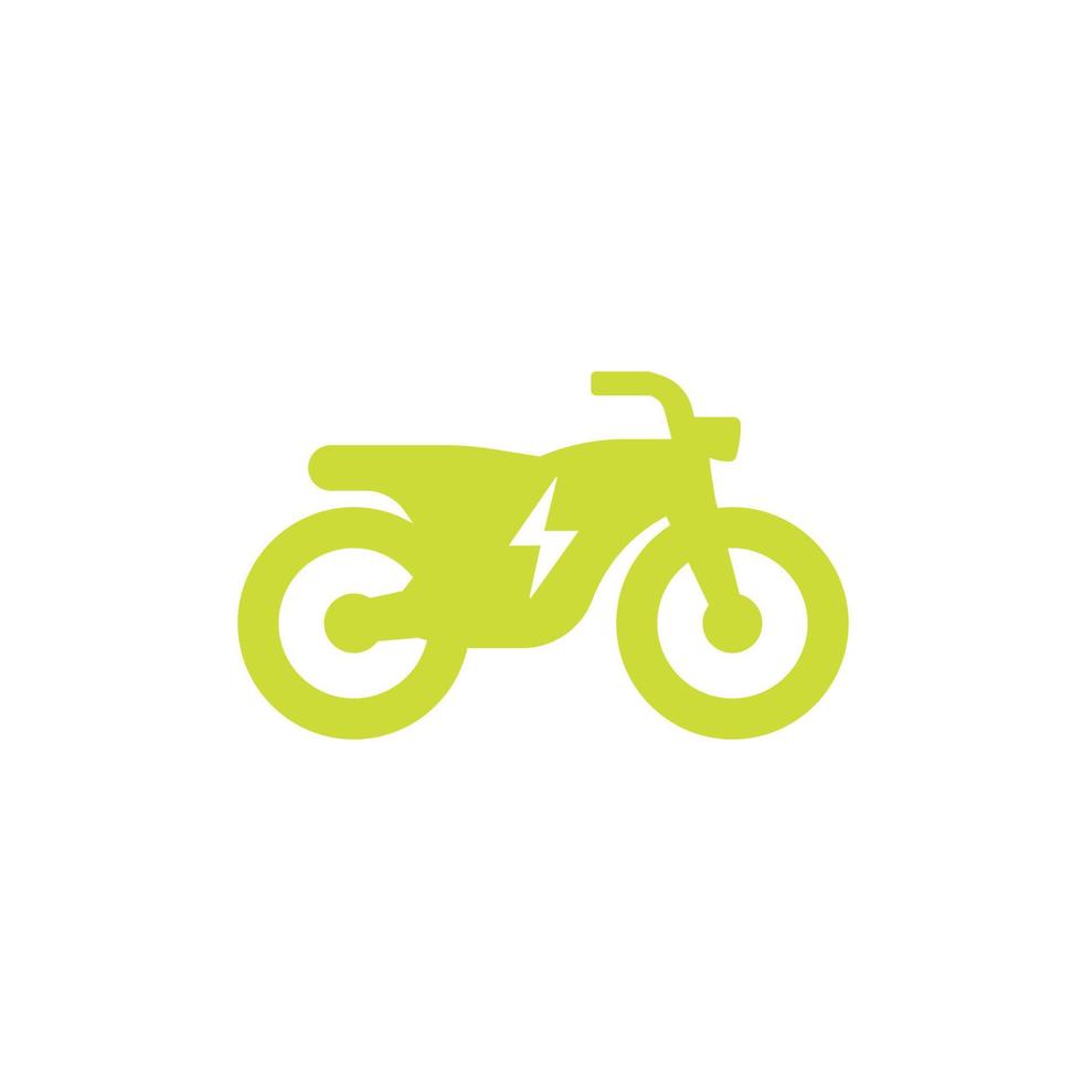 icono de bicicleta eléctrica en blanco vector
