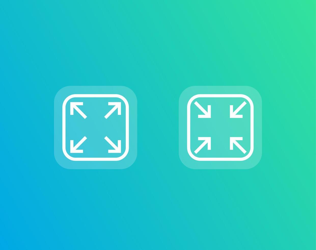 enlarge, reduce vector icons