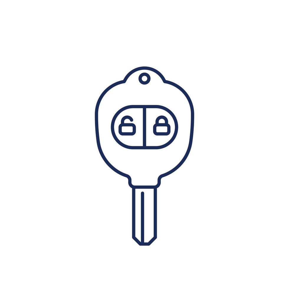 car key with alarm line icon vector