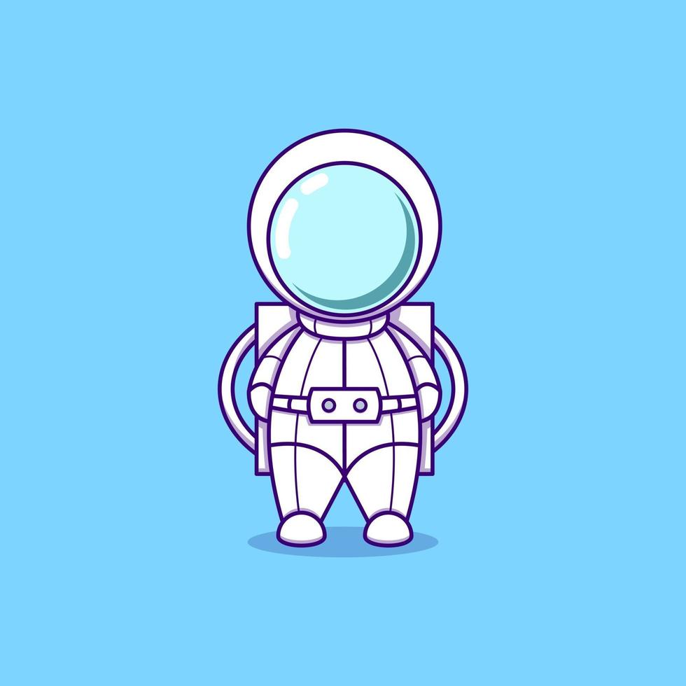 Ilustración de icono de vector de dibujos animados de astronauta