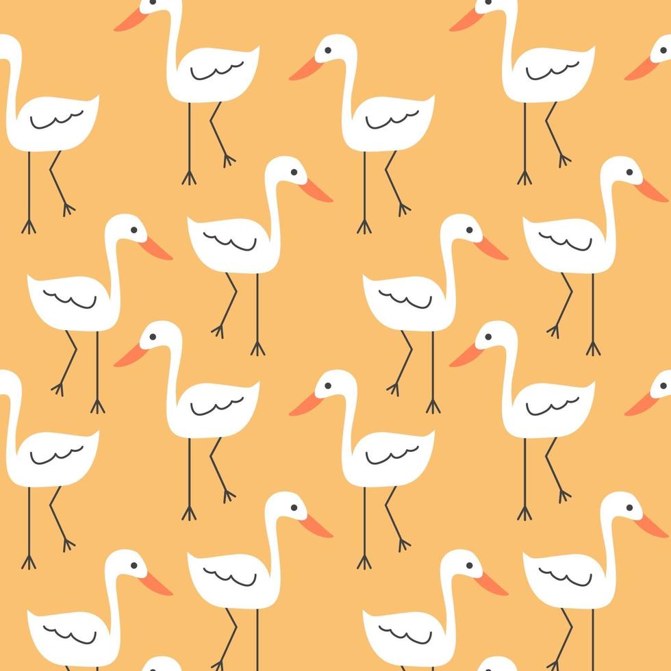 Little Cute Duck Seamless Pattern Digital Paper vector