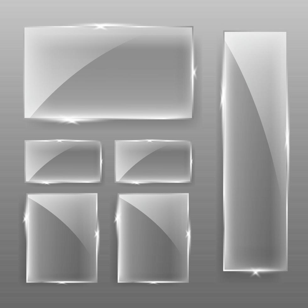 diseño de conjunto de marco de vidrio cuadrado vector