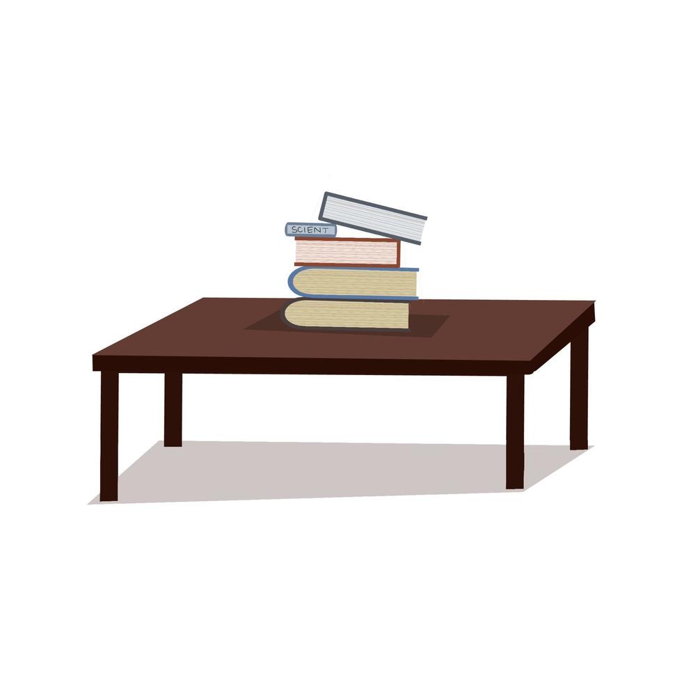 pila de libros sobre la mesa vector