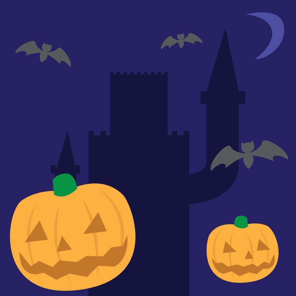 Happy halloween design with scary pumpkins over vector