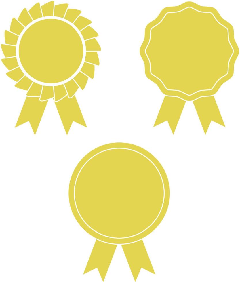 Award Badge Ribbon Set Vector Illustration