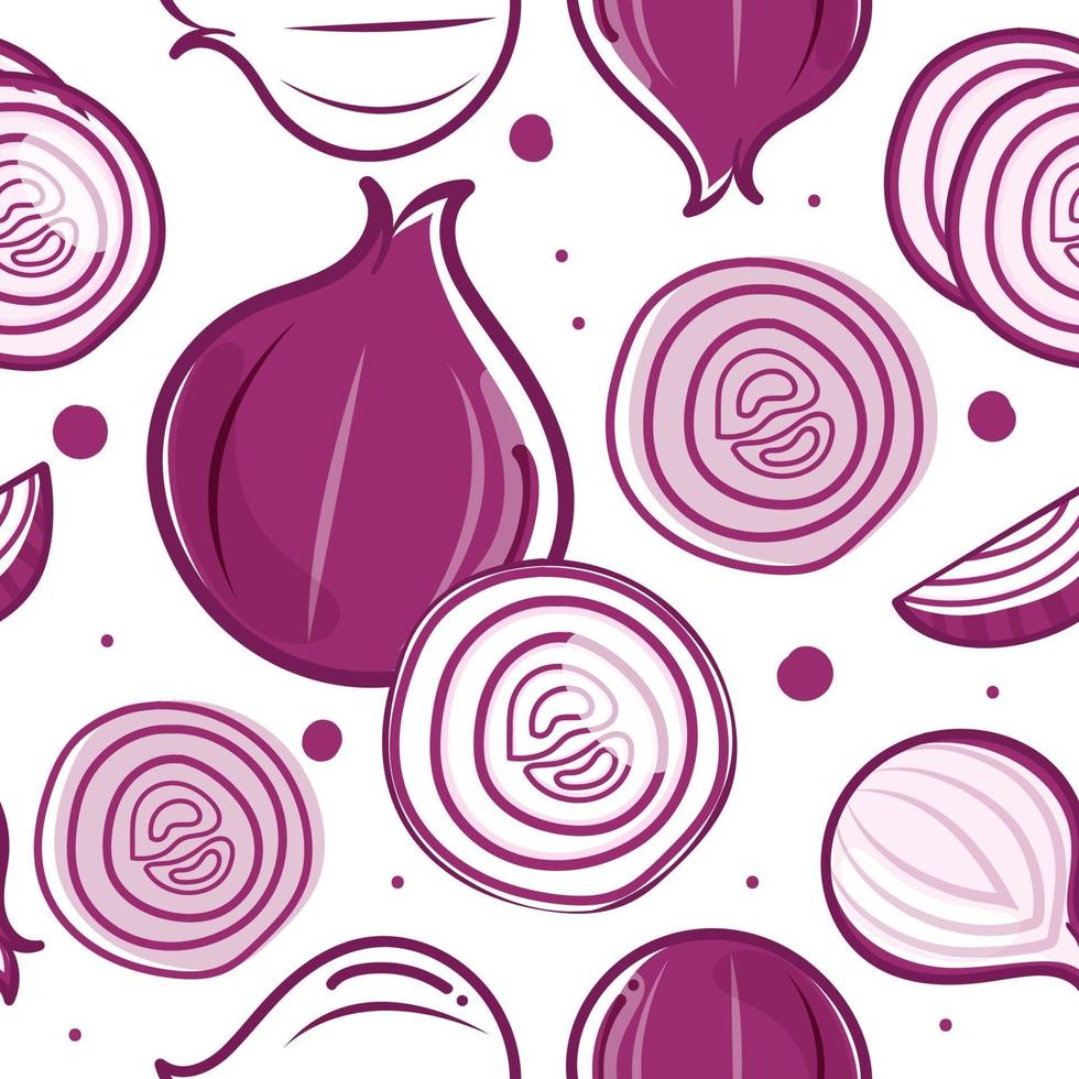 Seamless pattern onion on white background vector