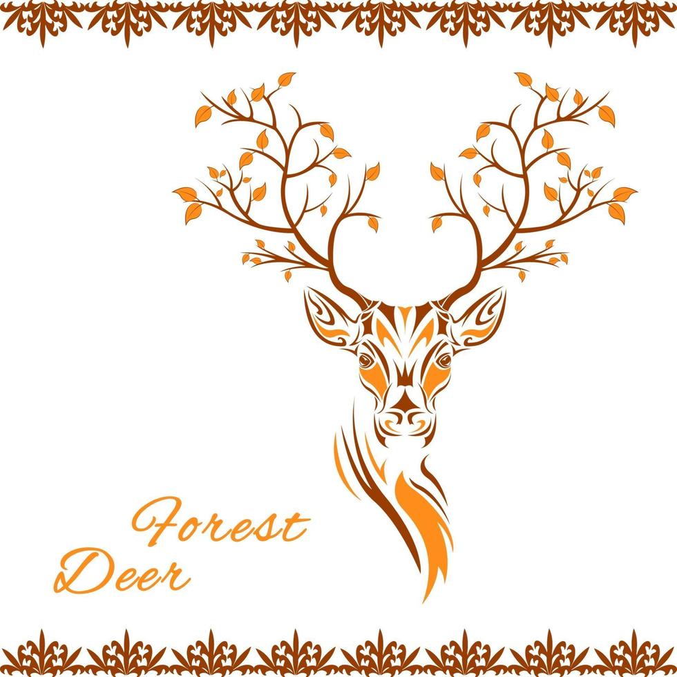 Forest Deer head decorative vector