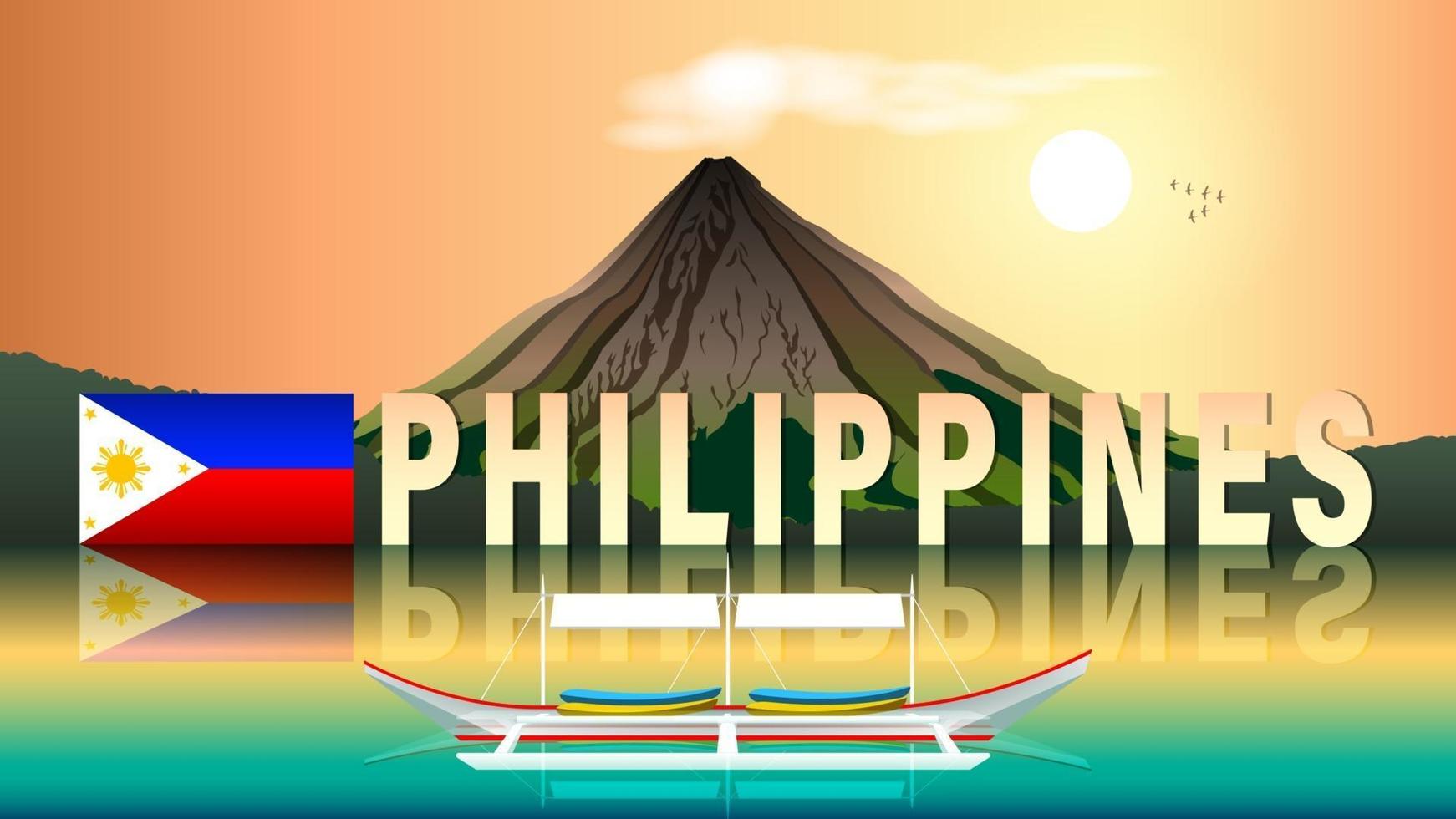 fondo de dibujos animados de viajes de filipinas vector