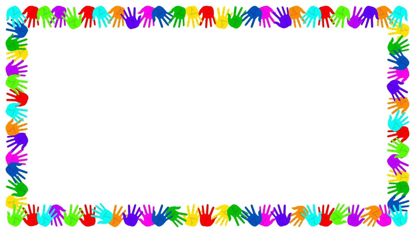 palm hand print frame vector