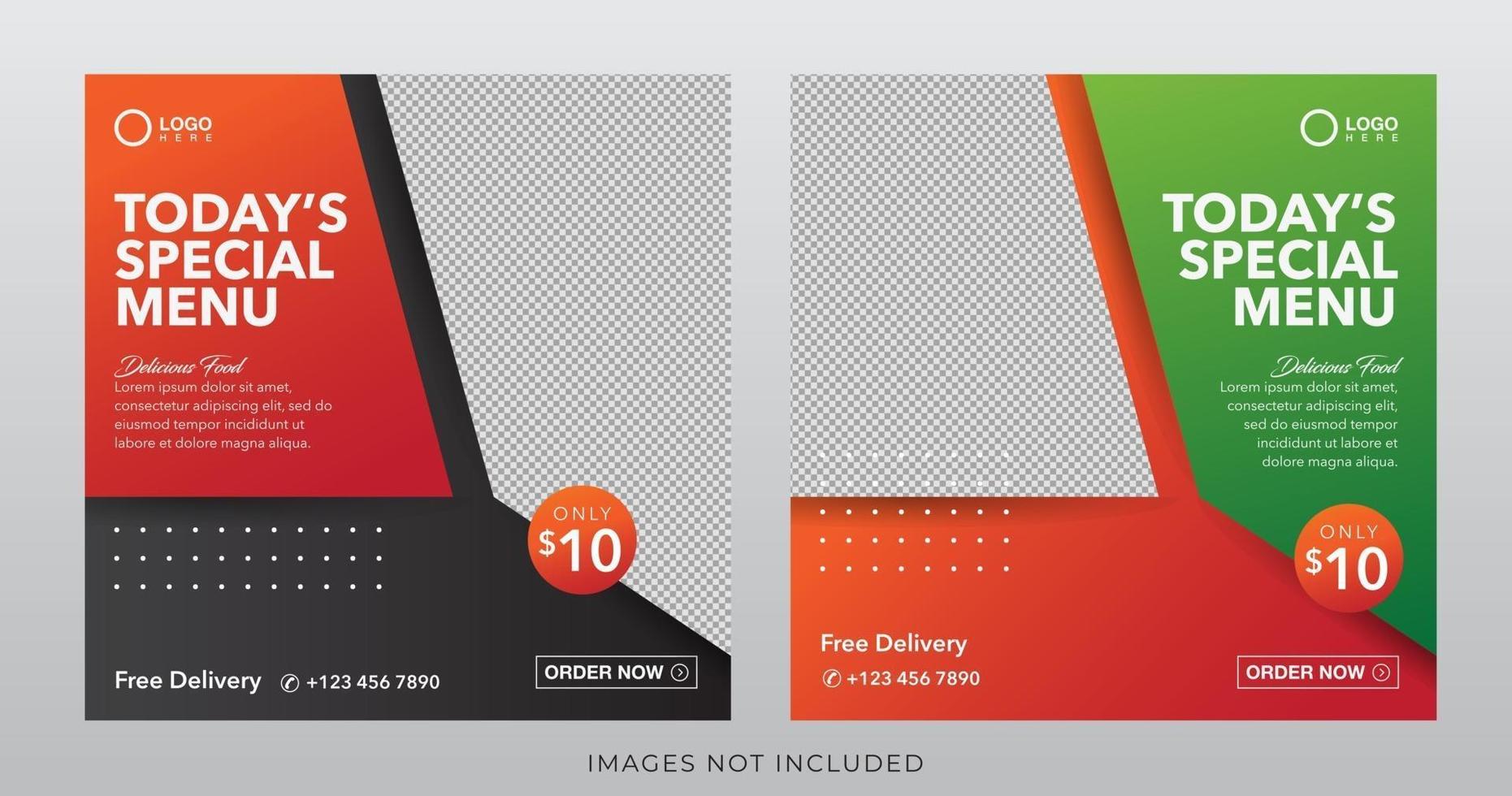 food banner for social media post template vector