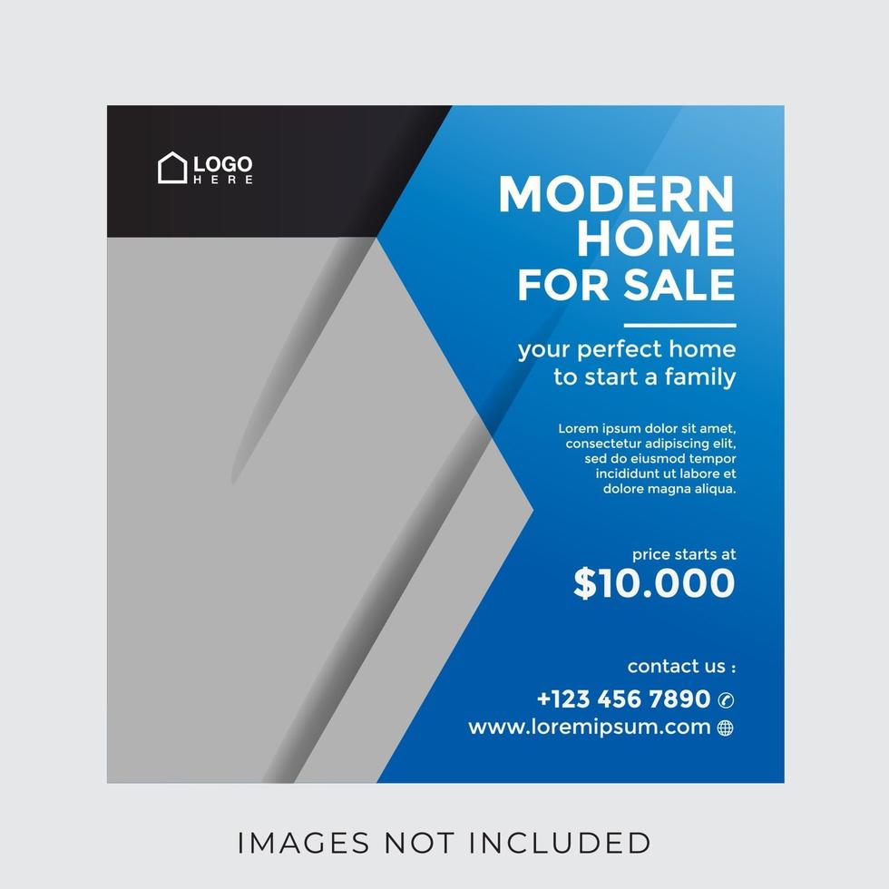 home real estate property square banner for social media vector