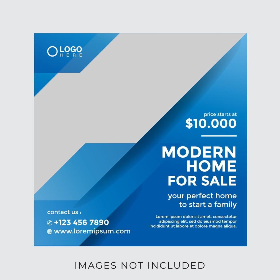 home real estate property square banner for social media vector