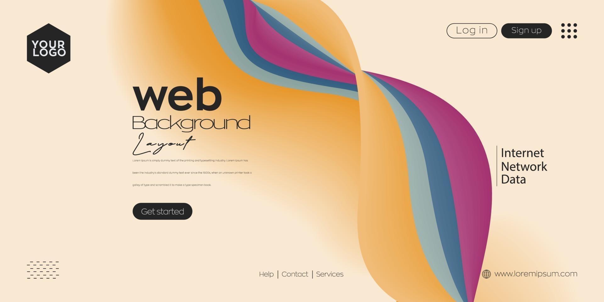 Landing page. Abstract colorful background design vector