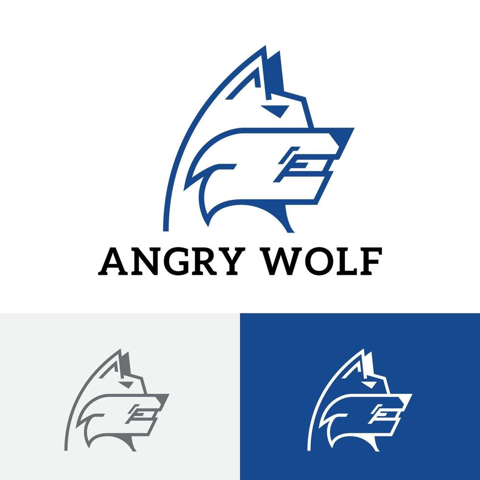 Angry Wolf Wild Animal Guard Watchdog Fierce Dog Logo vector