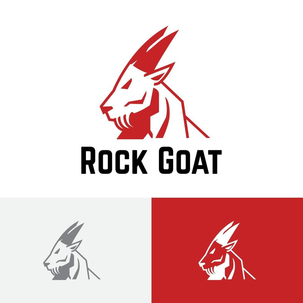 fuerte rock cabra montesa animal naturaleza logo vector