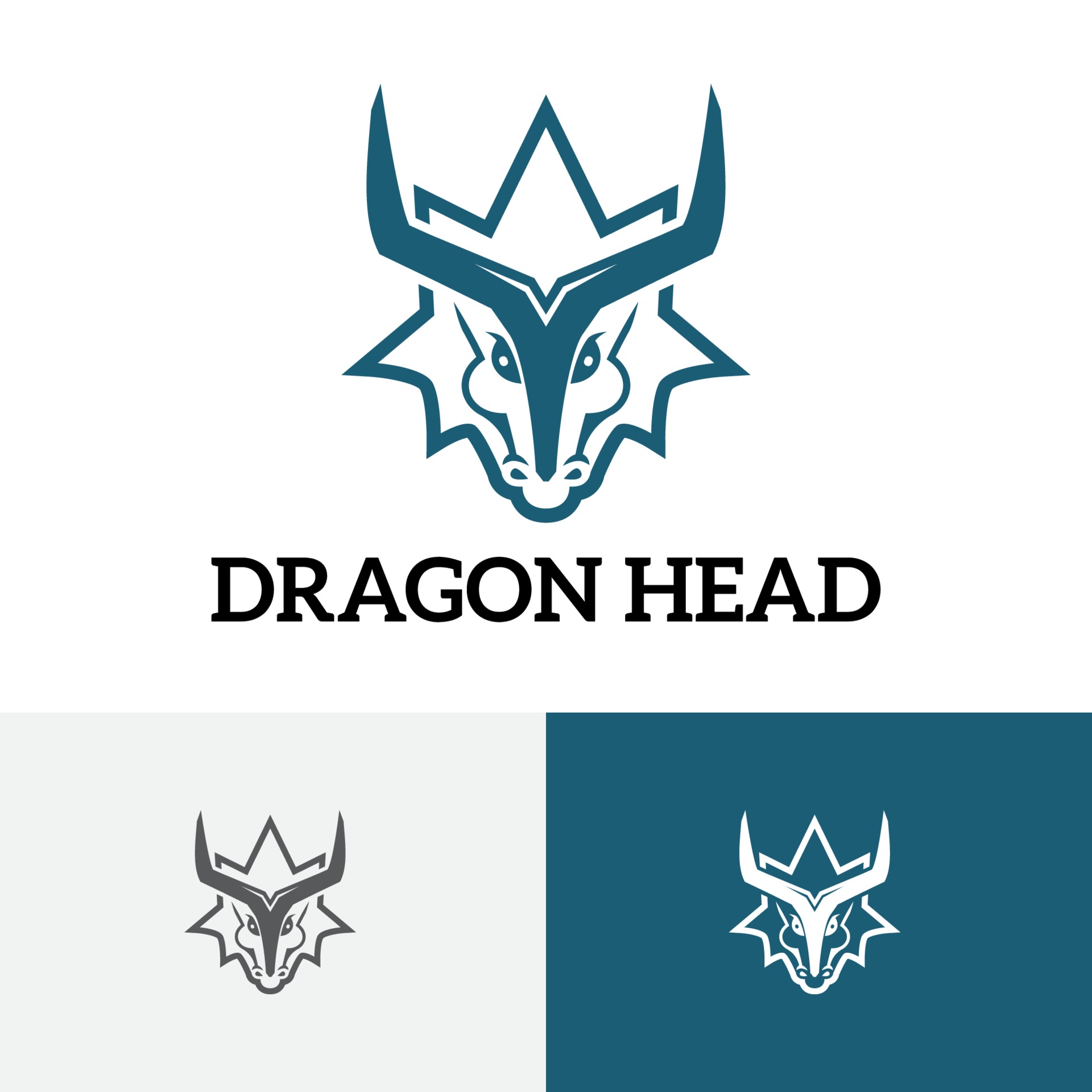 Horned Dragon Head Game Strong Logo Symbol 3464345 Vector Art at Vecteezy