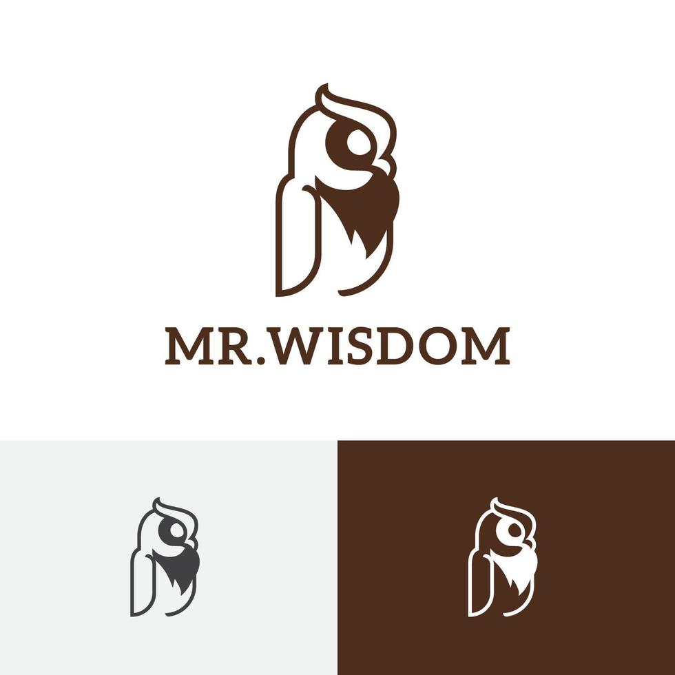 búho sabio sabiduría empresarial educación pájaro nocturno logo vector