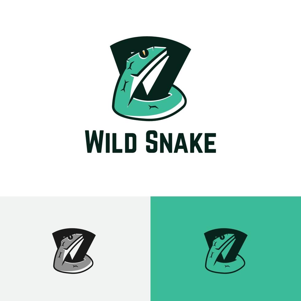 Venomous Poisonous Snake Serpent Dangerous Wild Animal Logo 03 vector