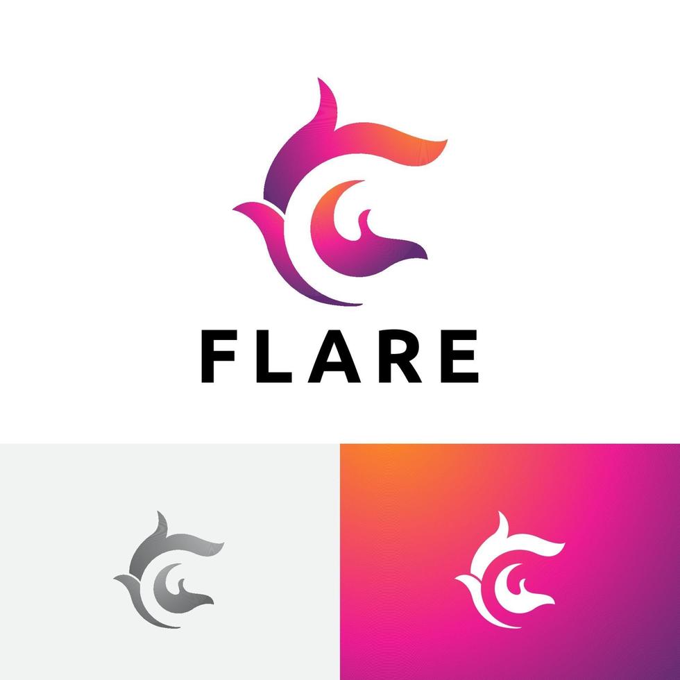C Letter Burning Hot Fire Flame Initial Logo Symbol vector