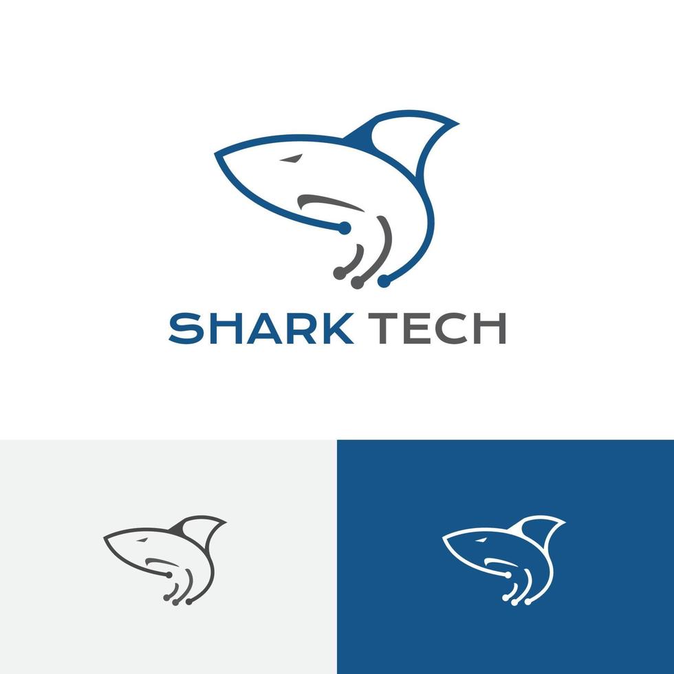 Wild Shark Tech Computer Internet Service Logo vector