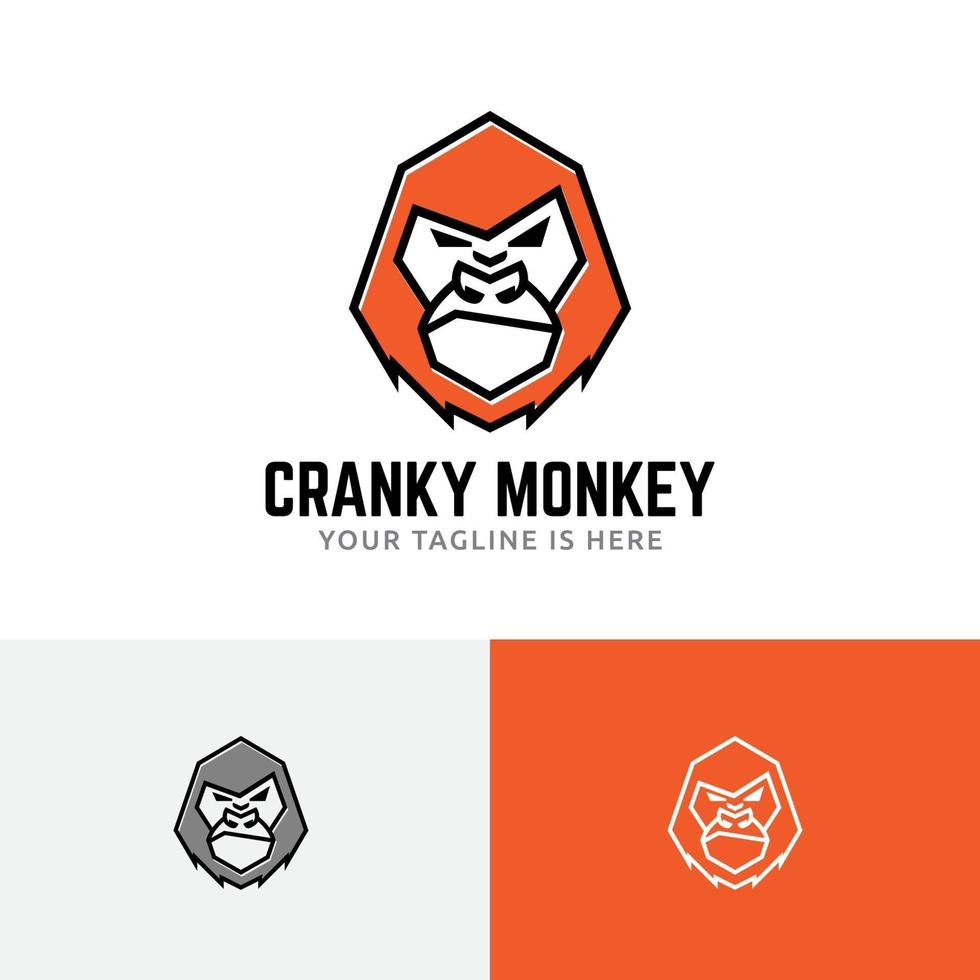 Cranky Monkey Angry Gorilla Jungle Esport Game Logo vector