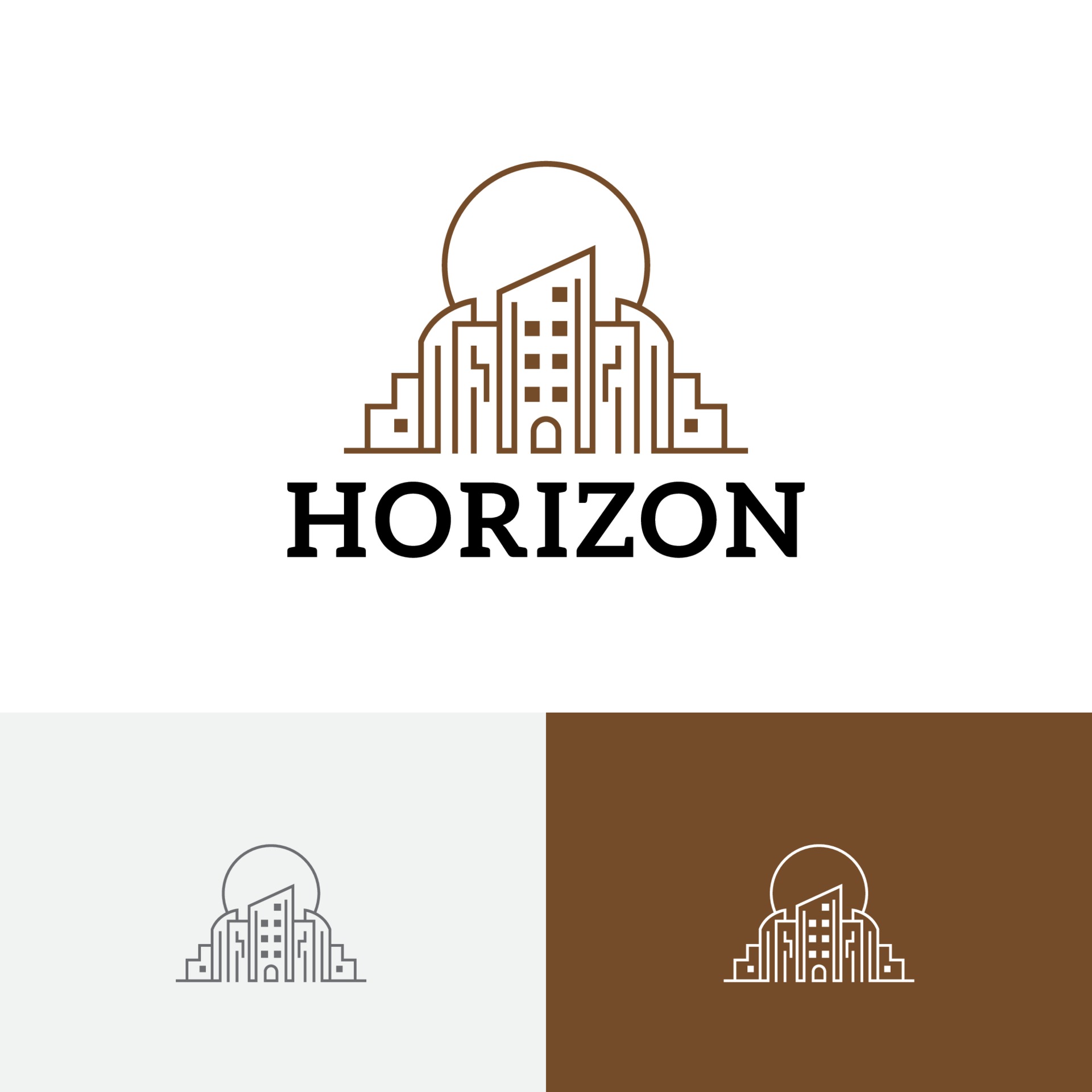 Horizon City Building Metropolis Sun Line Realty Logo 3464482 Vector