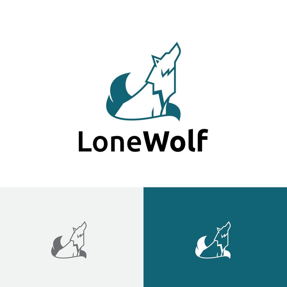 Lone Wolf Howling Jungle Nature Wildlife Logo vector