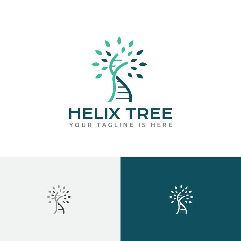 DNA Double Helix Tree Biology Health Science Research Laboratory Logo vector