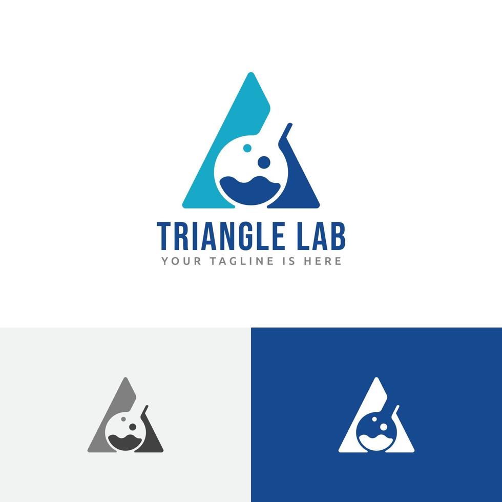 una letra triángulo tubo laboratorio investigación química ciencia logo vector