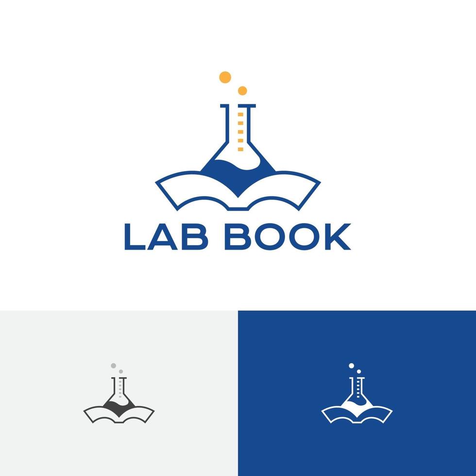 Tube Laboratory Book Research Chemistry Science School Education Logo vector