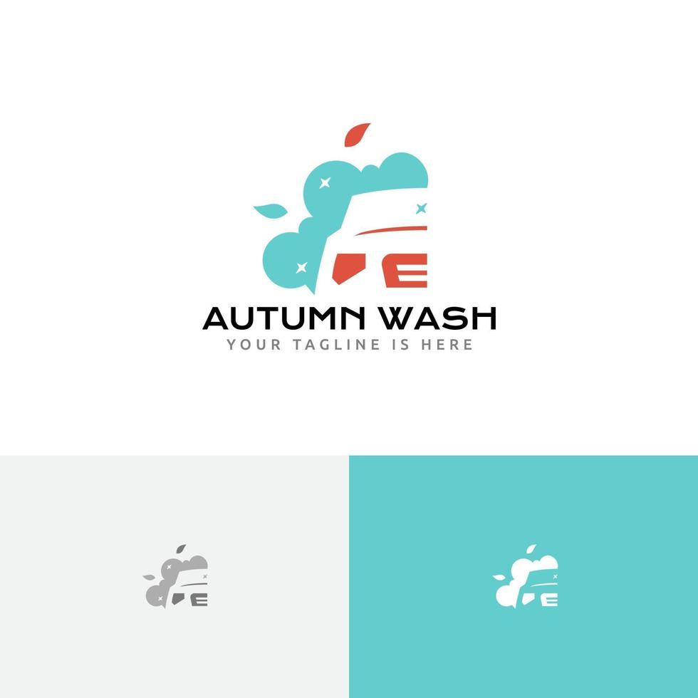 Autumn Fall Car Wash Clean Care Logo vector