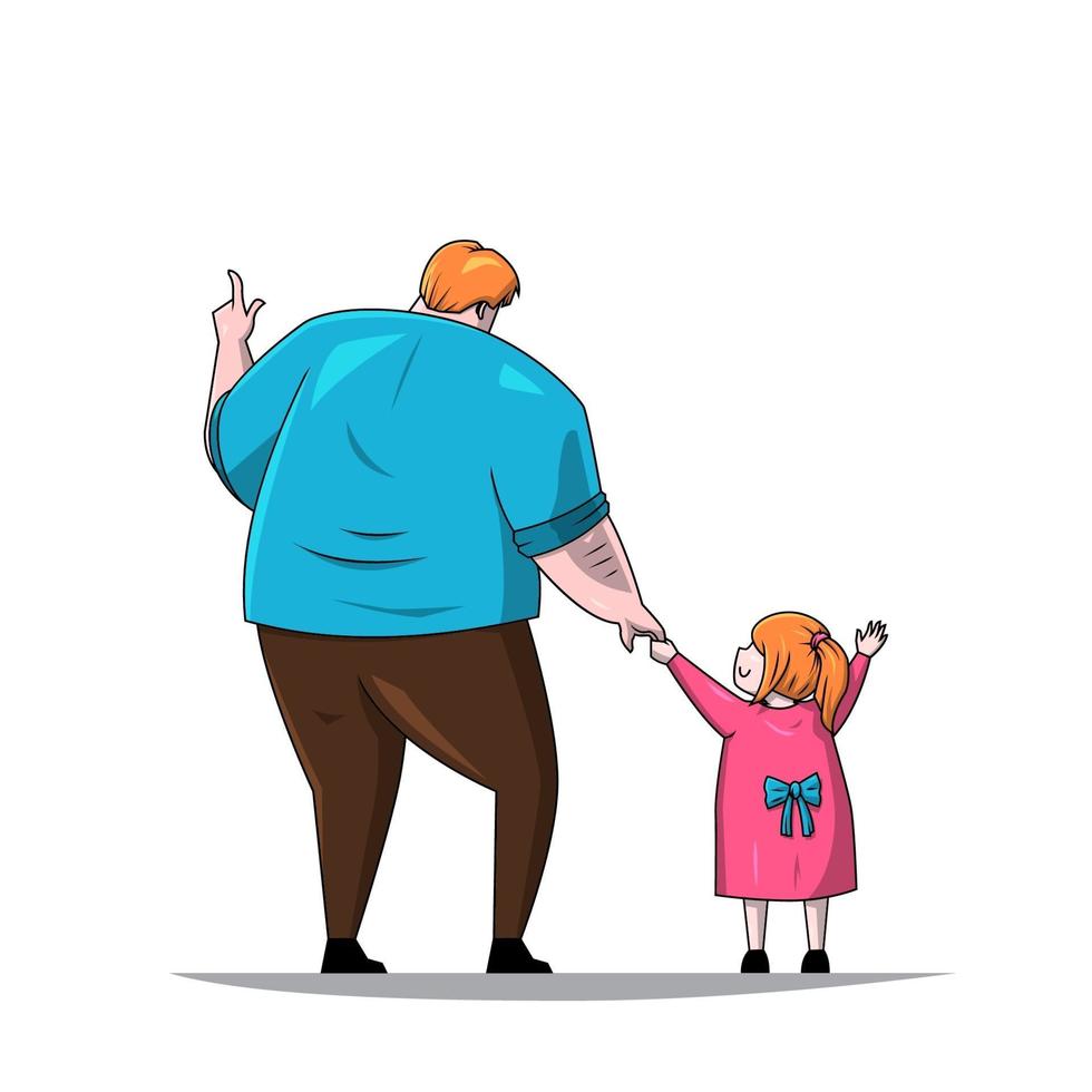 Father Daddy Telling Daughter Girl Love Bonding vector
