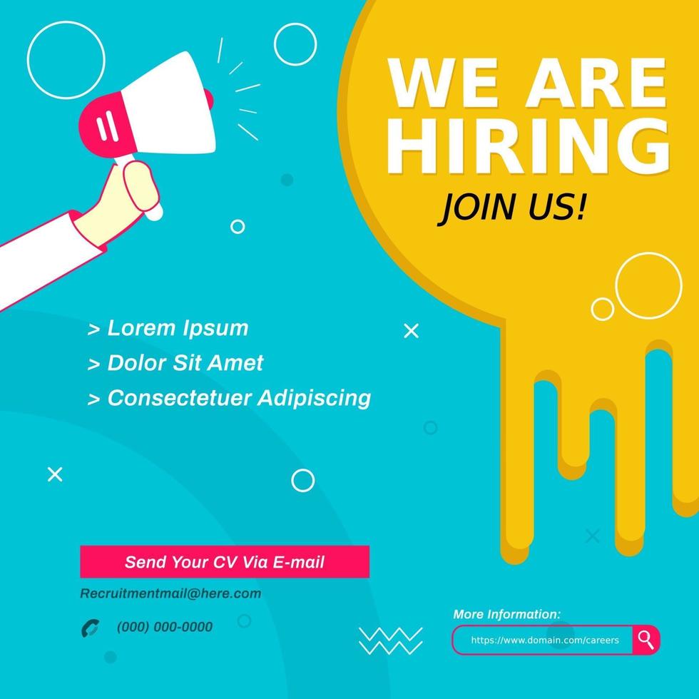 Recruitment advertising template. Recruitment Poster, social media vector