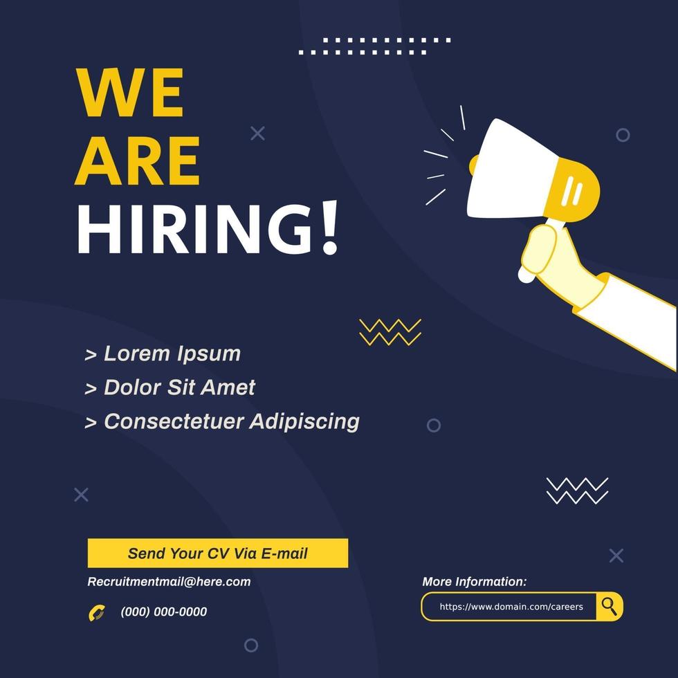 Recruitment advertising template. Recruitment Poster, social media 3464656 Vector Art at Vecteezy