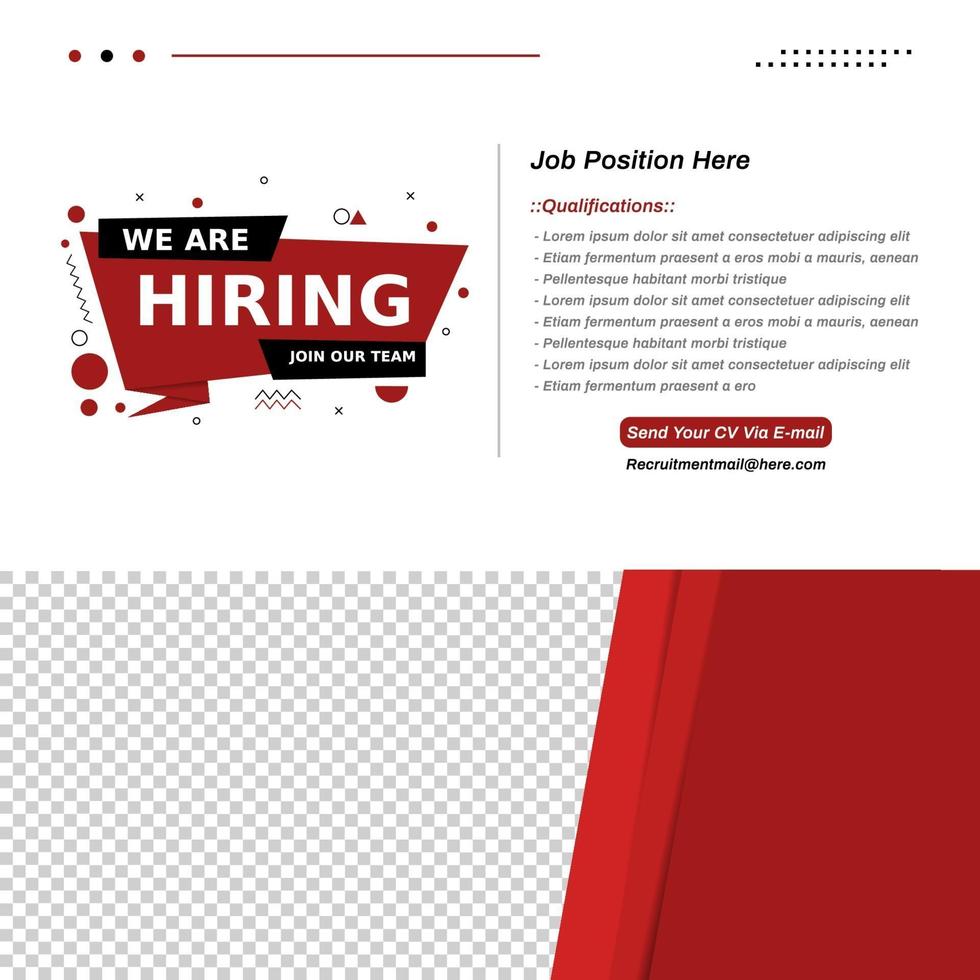 Recruitment advertising template. Recruitment Poster, social media vector