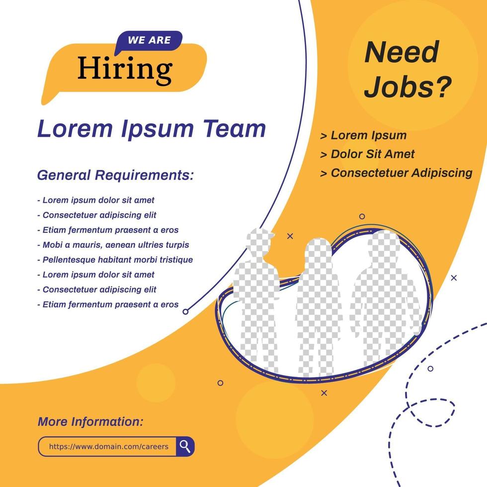 Recruitment advertising template. Recruitment Poster, social media vector