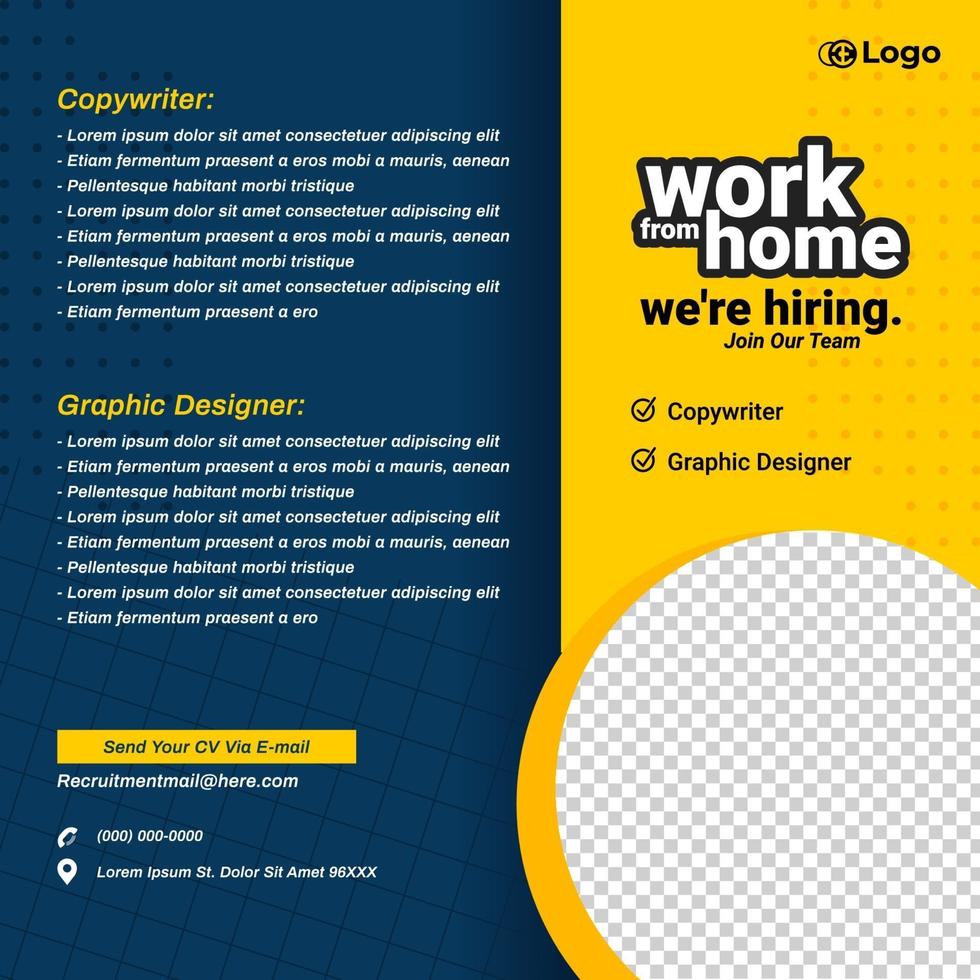 Recruitment advertising template. Recruitment Poster, social media vector