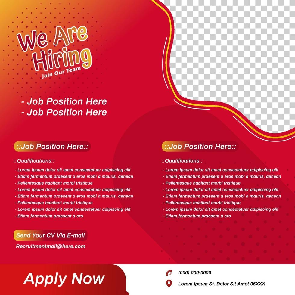 Recruitment advertising template. Recruitment Poster, social media vector