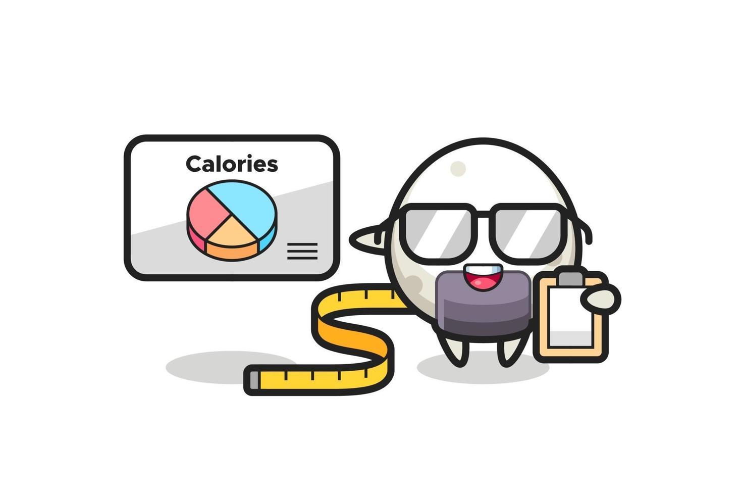 Illustration of onigiri mascot as a dietitian vector