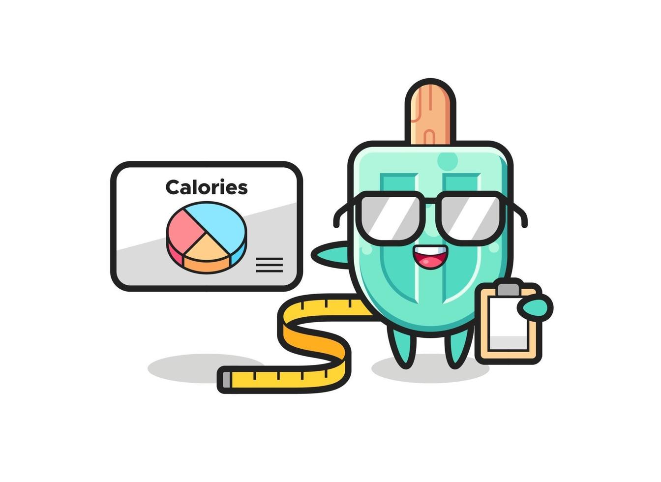 Illustration of popsicles mascot as a dietitian vector