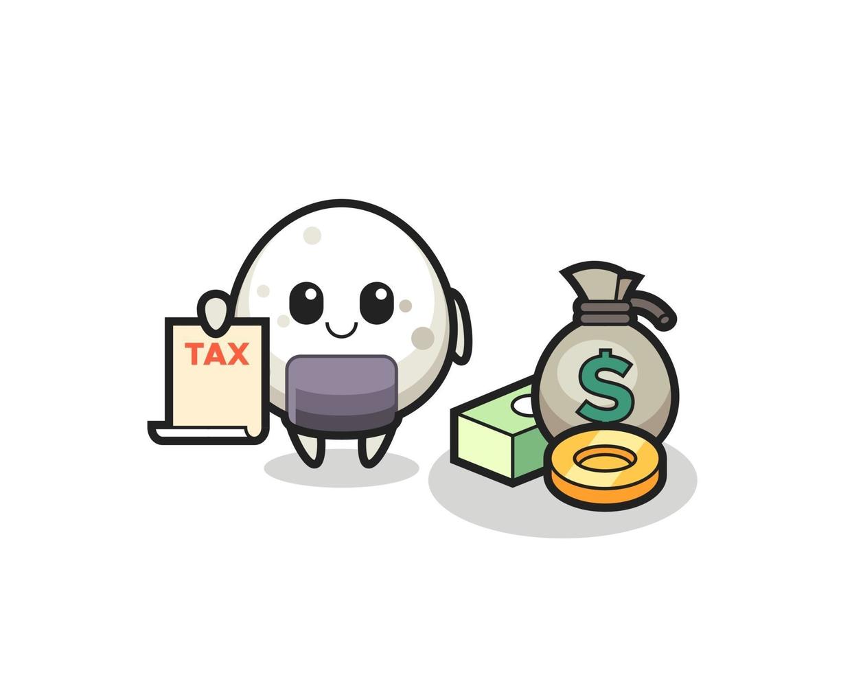 personaje de dibujos animados de onigiri como contador vector