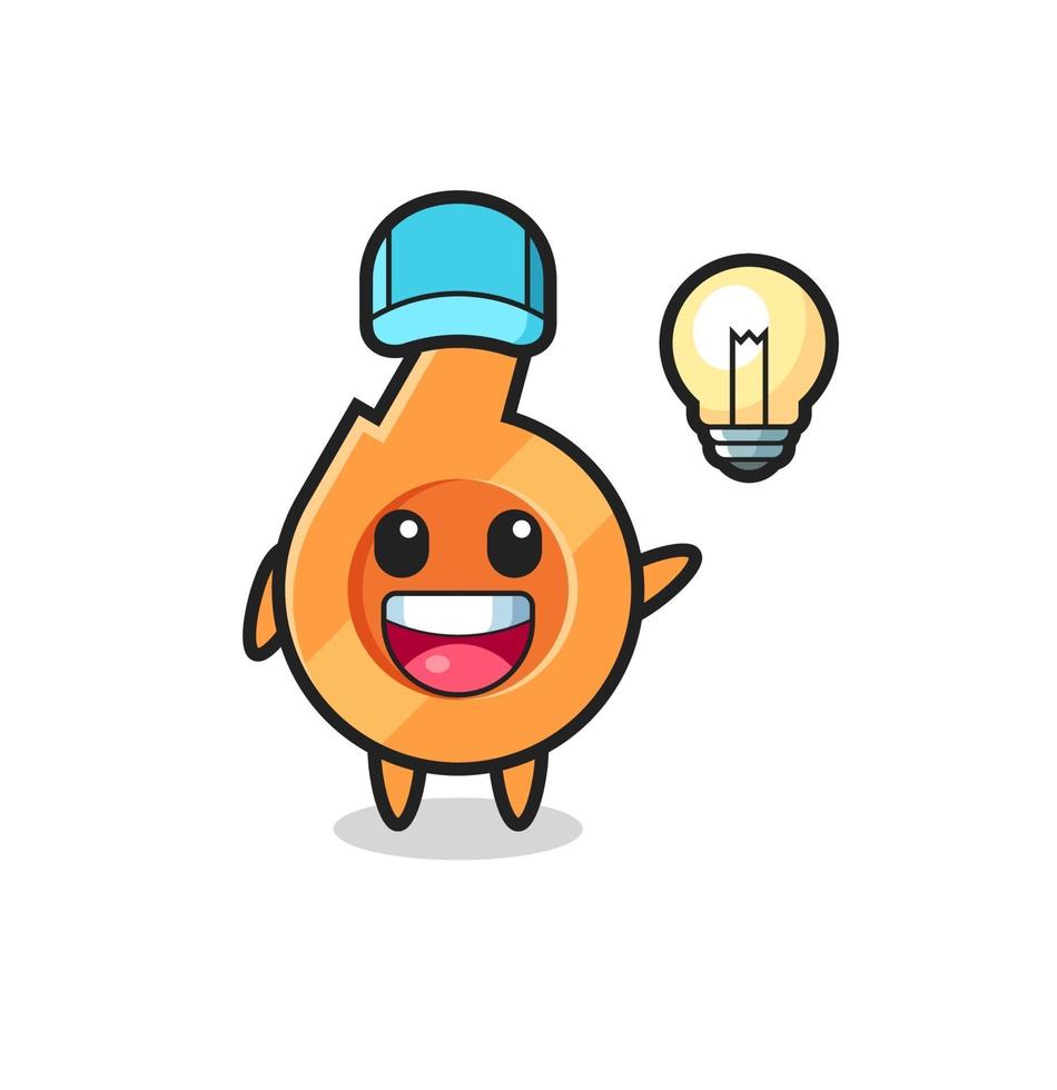 whistle character cartoon getting the idea vector