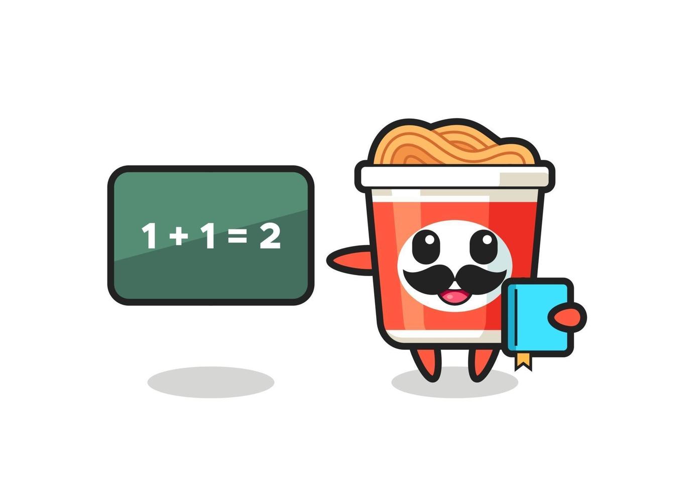 Illustration of instant noodle character as a teacher vector