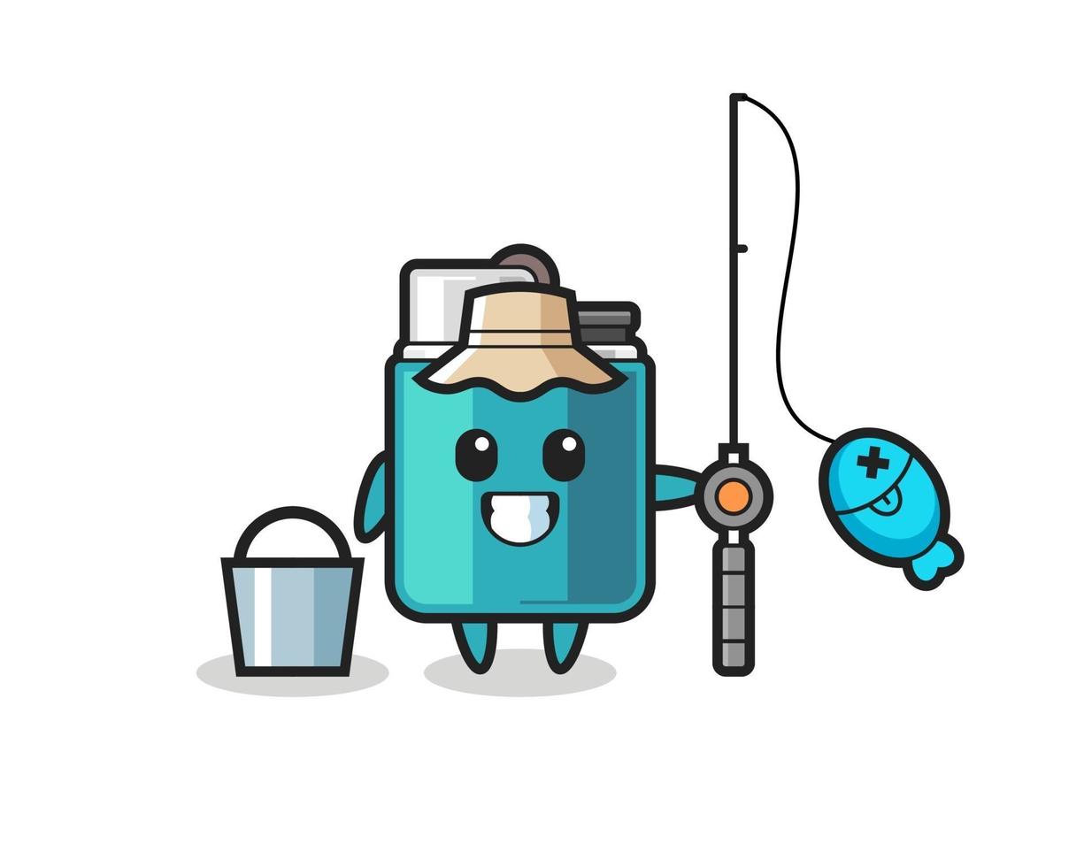 Mascot character of lighter as a fisherman vector