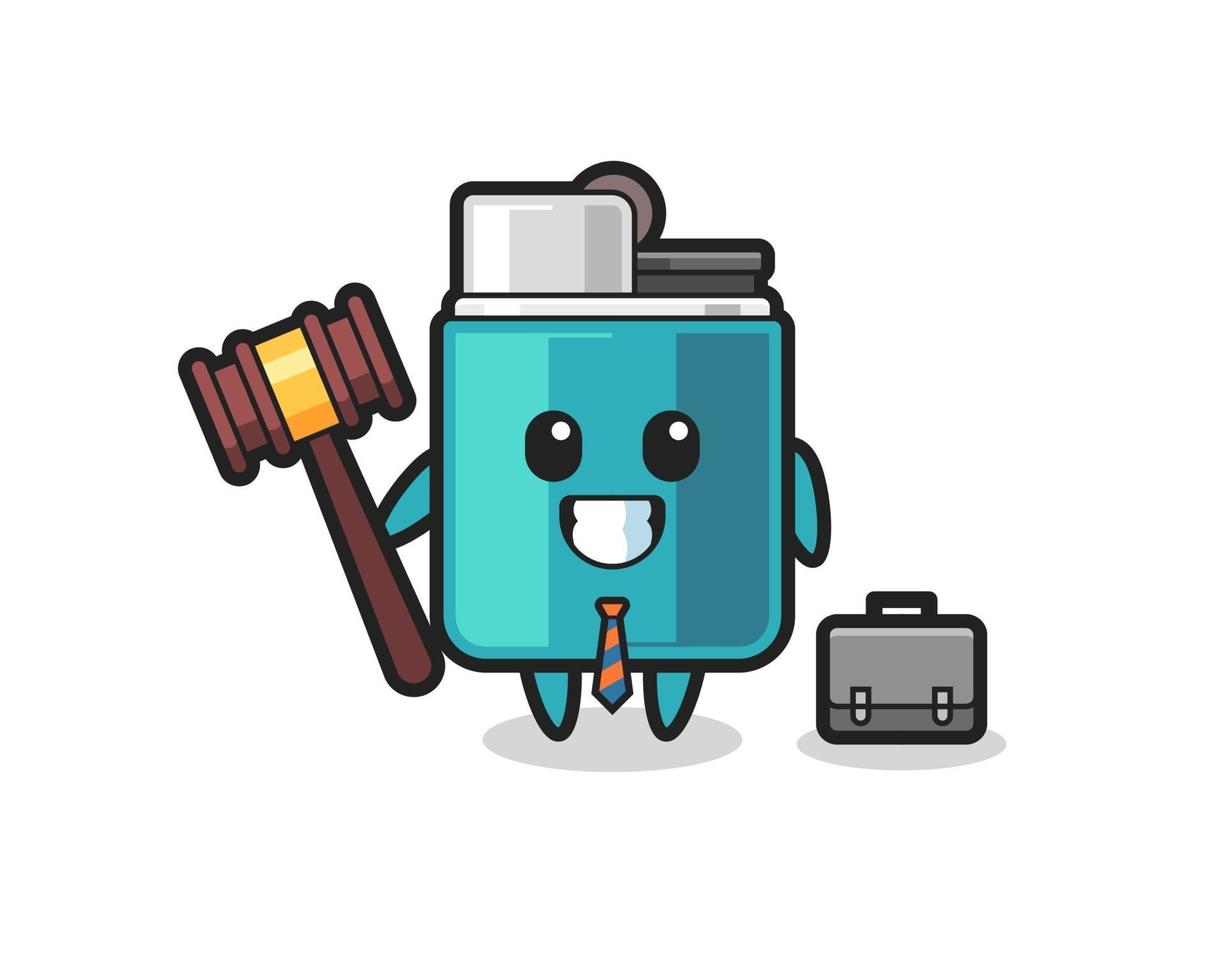 Illustration of lighter mascot as a lawyer vector